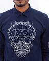 Shop Navy Geometric Skull Print Shirt-Full