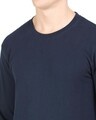 Shop Navy Popcorn Full Sleeve Cotton T Shirt-Full