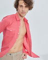 Shop Pink Double Pocket Cotlin Shirt-Full