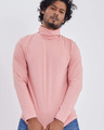 Shop Pink Full Sleeves T Shirt With Face Cover-Design