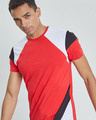 Shop Red Cut & Sew Arm 4 Way Stretch T Shirt-Design