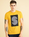 Shop S Design Yellow Graphic T Shirt-Front