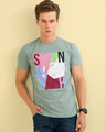 Shop Teal Green Graphic T Shirt-Front
