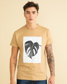 Shop Split Leaf Sand Brown Graphic T Shirt-Front