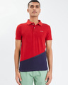 Shop Ssangria Dual Color Knitted Polo T Shirt-Front