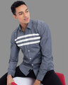 Shop Triad Grey Stripe Shirt-Front
