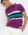 Shop Tyrian Purple Cut & Sew Knitted Polo T Shirt-Full