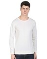 Shop White Popcorn Full Sleeve Cotton T Shirt-Front