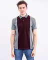 Shop Wine Cut & Sew Knitted Polo T Shirt-Front