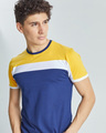 Shop Yellow Multi Color Cut & Sew T Shirt-Front