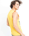 Shop Yellow Printed Square Cut Sleeveless T Shirt-Full