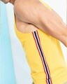 Shop Yellow Side Tape Sleeveless T Shirt-Full