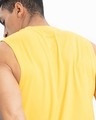 Shop Yellow Side Tape Sleeveless T Shirt