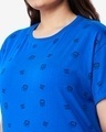 Shop Women's Snorkel Blue All Over Printed Plus Size Boyfriend T-shirt