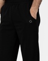 Shop SOC Ottoman Knit Spandex Black Joggers Trackpants-Full