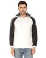 Shop Classic Black And White Italian Fleece Hoodie Jacket-Front