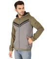 Shop Men's Italian Fleece Olive and Grey Hoodie Jacket-Design