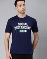 Shop Social Distancing On Half Sleeve T-shirt For Men's-Front