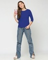 Shop Women's Soda Lite Blue 3/4th Sleeve Slim Fit T-shirt-Design
