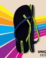 Shop Antonia   Navy/Lime Flip Flops For Women-Full