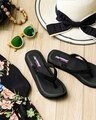 Shop Squishy Vshape   Black Flip Flops For Women-Full