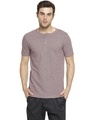 Shop Solid Men's Henley Light Purple T-Shirt-Front
