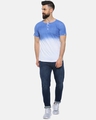 Shop Men's Blue Tie & Dye Henley Neck T-shirt-Full