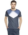 Shop Solid Men's Round Neck Blue T-Shirt-Front
