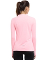 Shop Solid Women Mandarin Collar Stylish Pink Sports T-Shirt-Design
