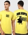 Shop Men's Yellow Soul Reaper Typography T-shirt-Front