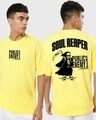 Shop Men's Yellow Soul Reaper Typography Oversized T-shirt-Front