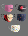 Shop Pack of 5 Monday To Friday Super Safe Masks-Design