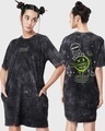 Shop Women's Black Space Bound Graphic Printed Boyfriend T-shirt Dress-Front