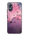 Shop Space Doodles Printed Premium Glass Case for OPPO A17 (Shock Proof,Scratch Resistant)-Front