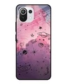 Shop Space Doodles Printed Premium Glass Cover For Mi 11 Lite NE 5G (Shockproof, Light Weight)-Front