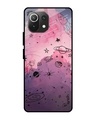 Shop Space Doodles Printed Premium Glass Cover for Mi 11 Lite (Shock Proof, Lightweight)-Front