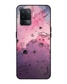 Shop Space Doodles Printed Premium Glass Cover for Oppo F19 Pro (Shock Proof, Lightweight)-Front