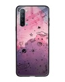 Shop Space Doodles Printed Premium Glass Cover for Oppo Reno 3 (Shock Proof, Lightweight)-Front