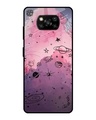 Shop Space Doodles Printed Premium Glass Cover for Poco X3 Pro (Shock Proof, Lightweight)-Front