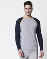 Shop Space Grey Men's Full Sleeve Raglan T-Shirt-Front