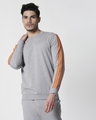 Shop Space Grey Men's Full Sleeve Side Panel Fleece Sweatshirt-Full