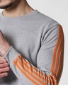 Shop Space Grey Men's Full Sleeve Side Panel Fleece Sweatshirt