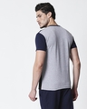 Shop Space Grey Men's Half Sleeve 90's Vibe Three Panel T-Shirt