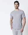 Shop Space Grey Men's Half Sleeve All Over Printed T-Shirt-Front