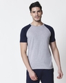 Shop Space Grey Men's Half Sleeve Raglan T-Shirt-Front