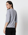 Shop Space Grey Women's 3/4 Sleeve Round Neck T-Shirt-Full