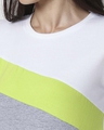 Shop Space Grey Women's 3/4 Sleeve 90's Vibe Asymmetric Three Panel T-Shirt