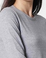 Shop Space Grey Women's 3/4 Sleeve Round Neck T-Shirt