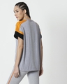 Shop Space Grey Women's Half Sleeve Side Panel Boyfriend T-Shirt-Full