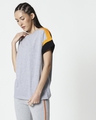 Shop Space Grey Women's Half Sleeve Side Panel Boyfriend T-Shirt
